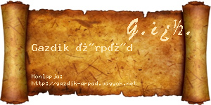Gazdik Árpád névjegykártya