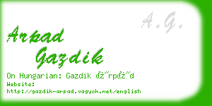 arpad gazdik business card